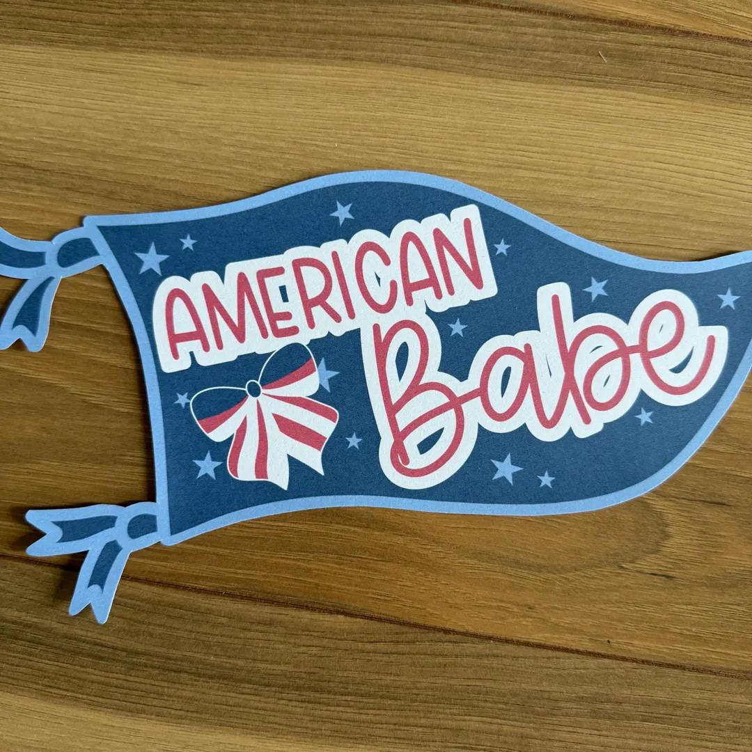 American Babe Patriotic Pennant – 4th of July Printable, Red White & Blue Banner, July 4th Phot... | Etsy (US)
