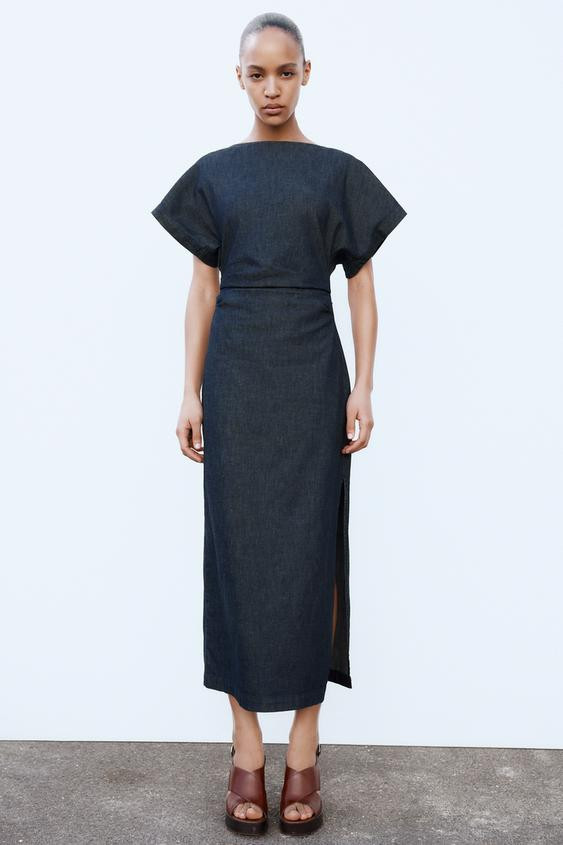 DRAPED MIDI DRESS | Zara US