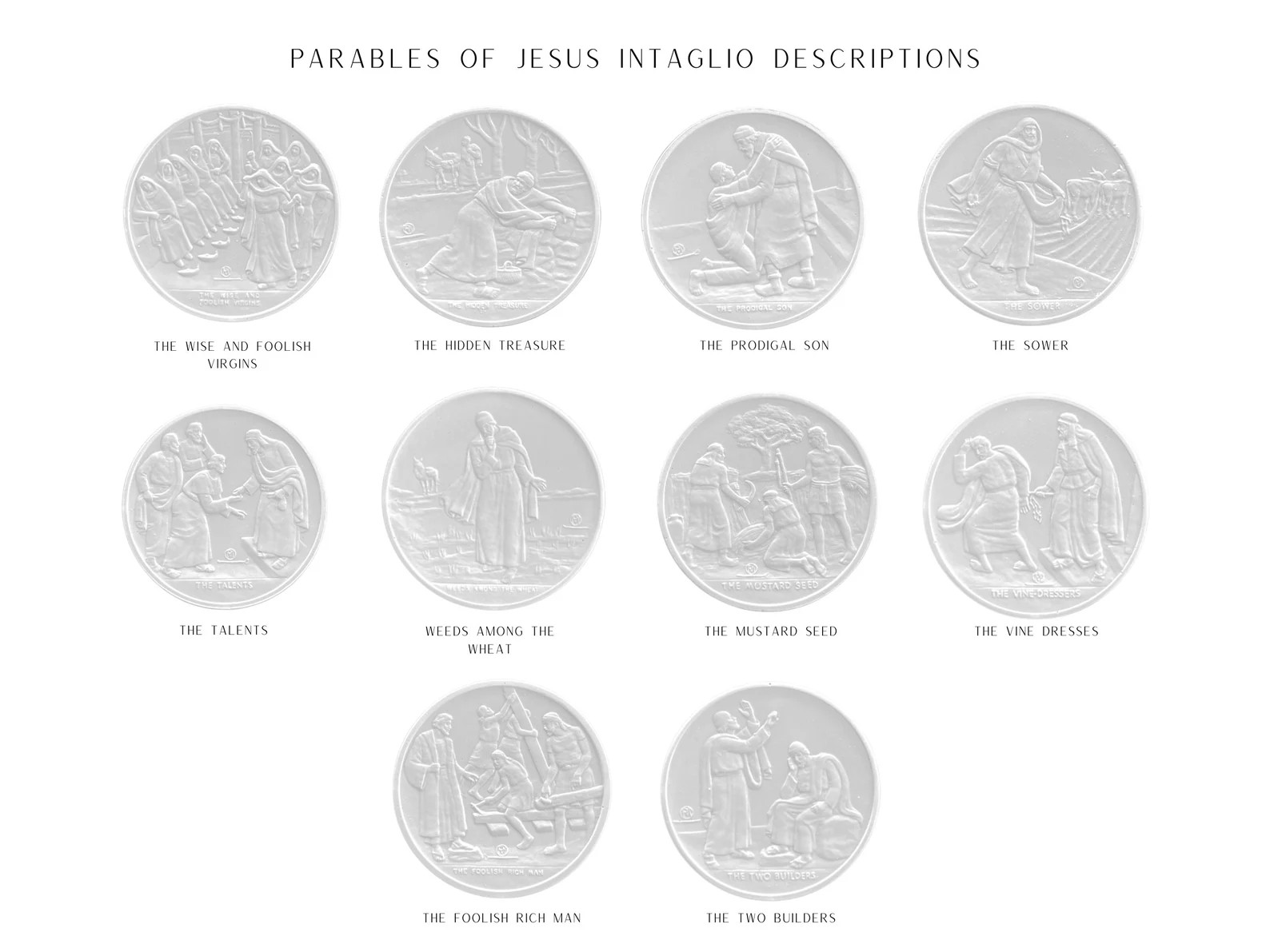 Plaster Intaglios  Parables of Jesus Intaglios  Gems - Etsy | Etsy (US)