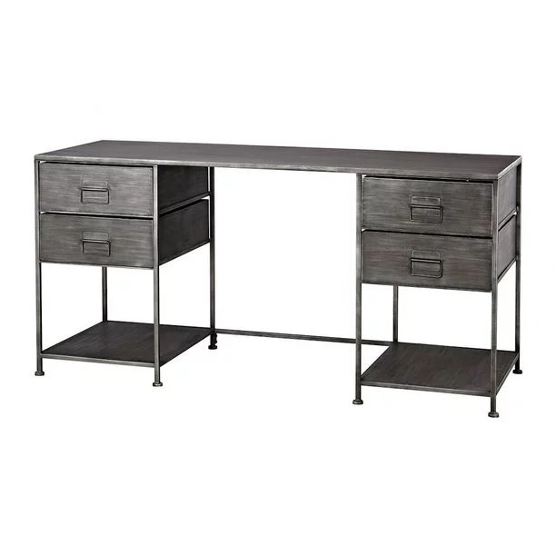 60-Inch 4-Drawer Transitional Style Metal Computer Desk With Graphite Finish Made Of Metal - 60X3... | Walmart (US)