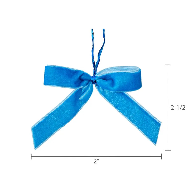 6 Count Blue Mini Bow Christmas Ornaments, by Holiday Time | Walmart (US)