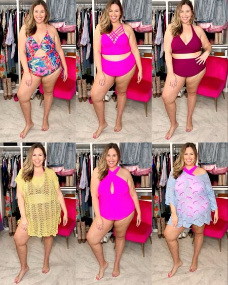 Plus Size Amazon Swimwear Try-on! 1 - got a 2X and it runs comfy - it’s a little small on the chest. 2 - love this so much runs true to size I got it in the 2X - as a 42DD I cannot size down on top from here so if unsure size up. 3 - I got the size 18 and the top is a little small and started rolling up so I suggest you size up. 4- yellow I got a 2X it runs true. 5 - I sized up to a 20 in this suit and I probably could have gotten my regular size. 6 - 2X in this coverup runs true but has no stretch.   

#LTKSeasonal #LTKcurves #LTKswim