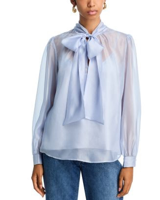 Tie Neck Long Sleeve Top - Exclusive | Bloomingdale's (US)