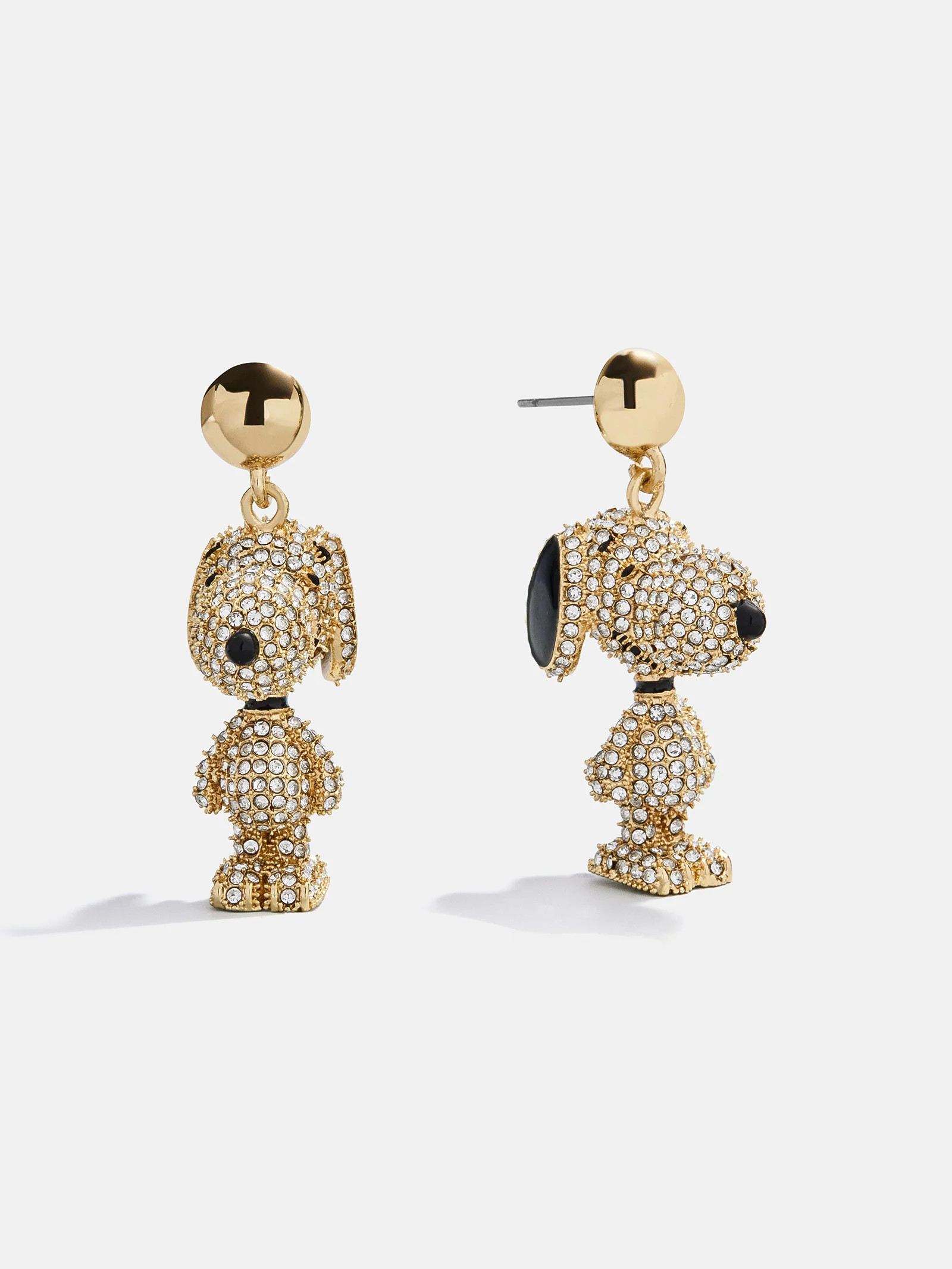 Peanuts Snoopy Statement Earrings - Gold/Pavé | BaubleBar