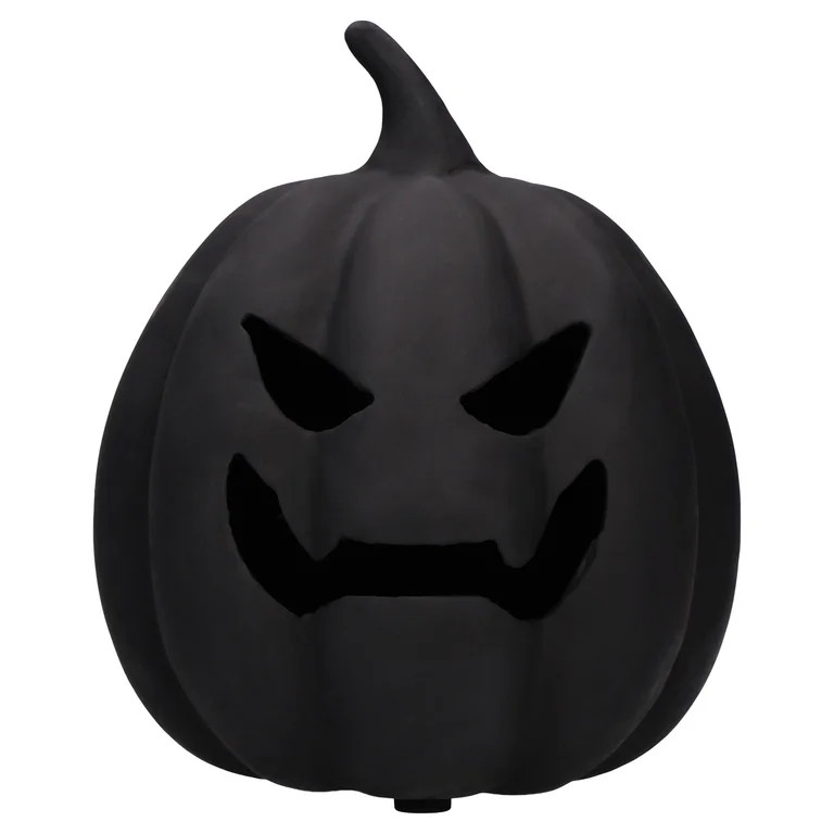 Paper Mache Jack-o'-Lantern Decoration, Black, 8.25", Halloween by Way To Celebrate | Walmart (US)