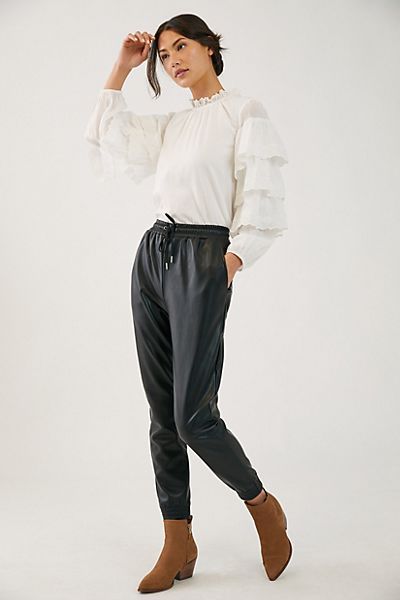 Faisa Faux Leather Joggers | Anthropologie (US)