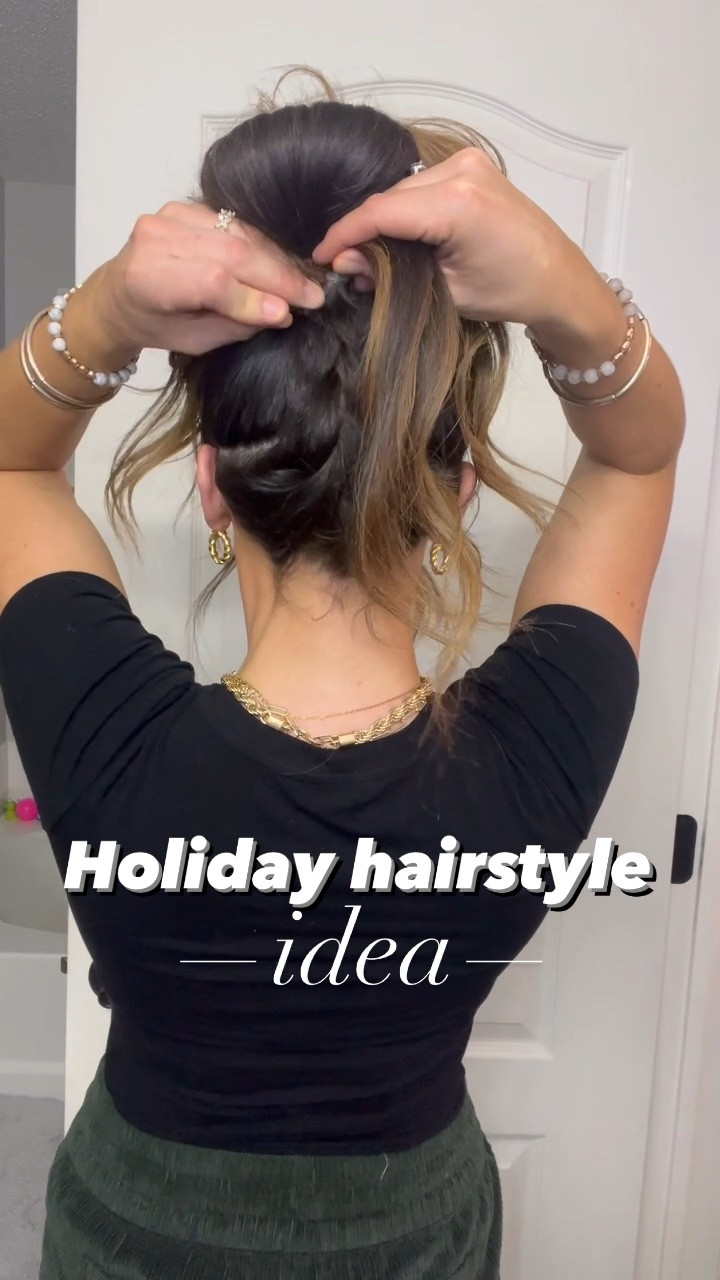 Linking the BEST hair ties ever for you here!! You get 100 for so cheap 👏 I have them in my bathroom, car, purse, extras at work, and plenty left to share with my girls!! No metal and great stretch with perfect hold 🙌 also linked some cute holiday hair accessories that would look cute with this updo too! 

#LTKstyletip #LTKHoliday #LTKbeauty