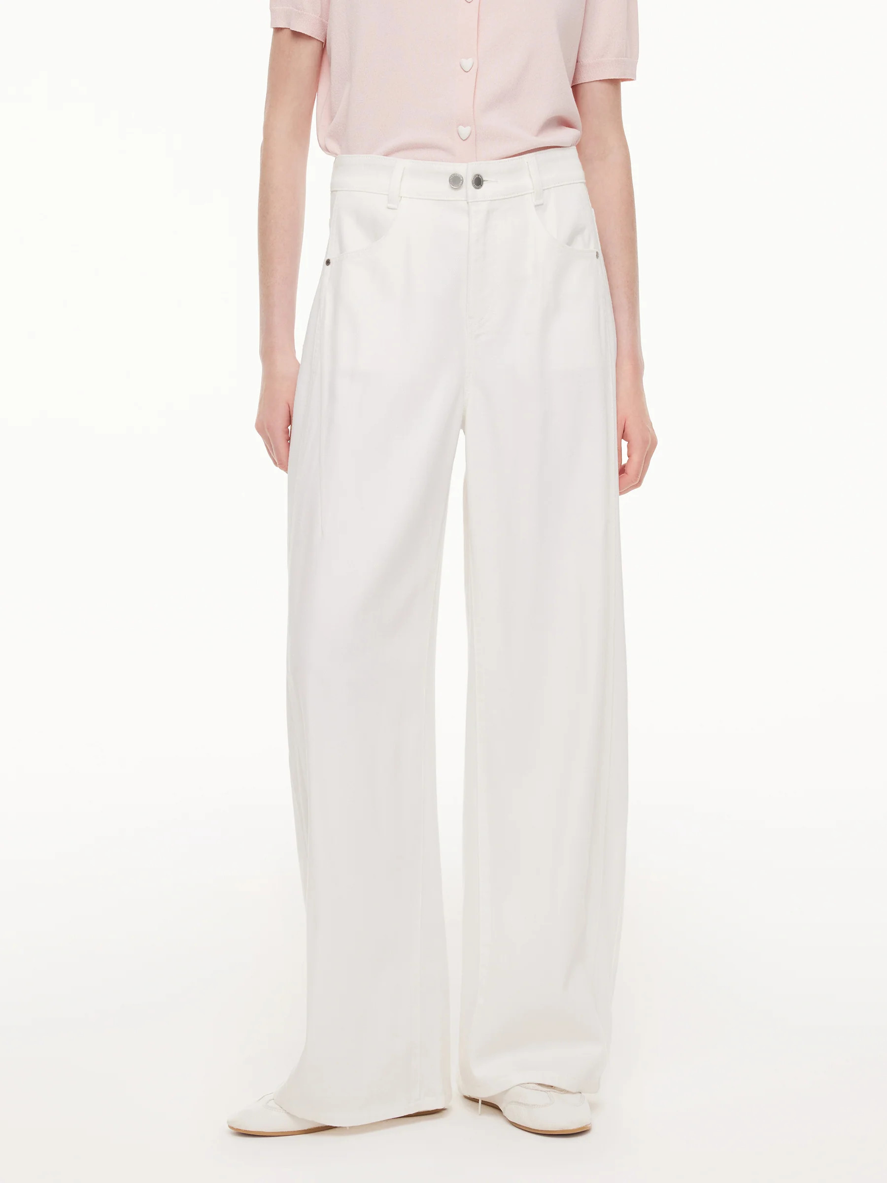 Lyocell Cotton Blend Adjustable Waist Women Curved-Leg Jeans | GOELIA