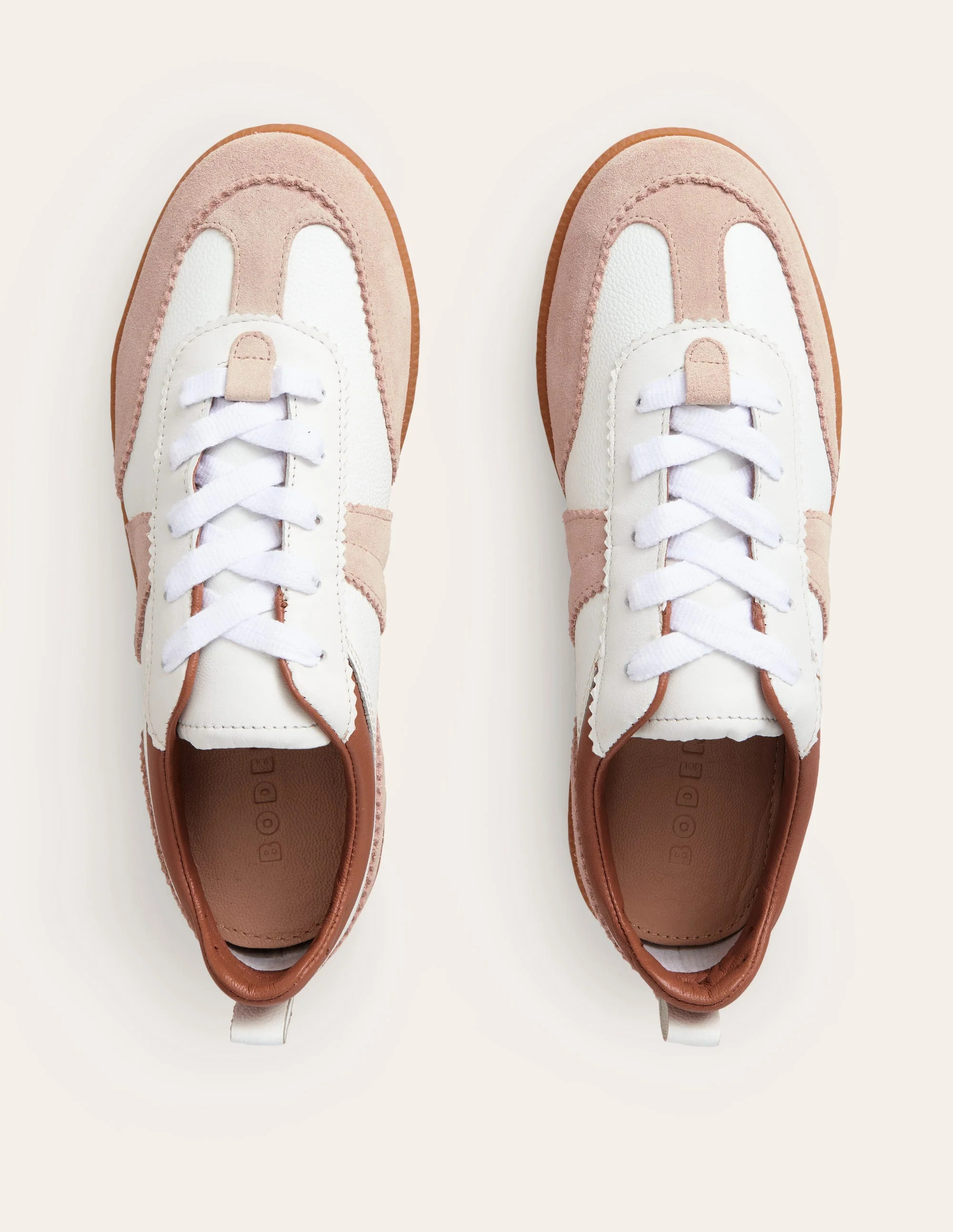 Erin Retro Tennis Trainers-White Mix | Boden UK