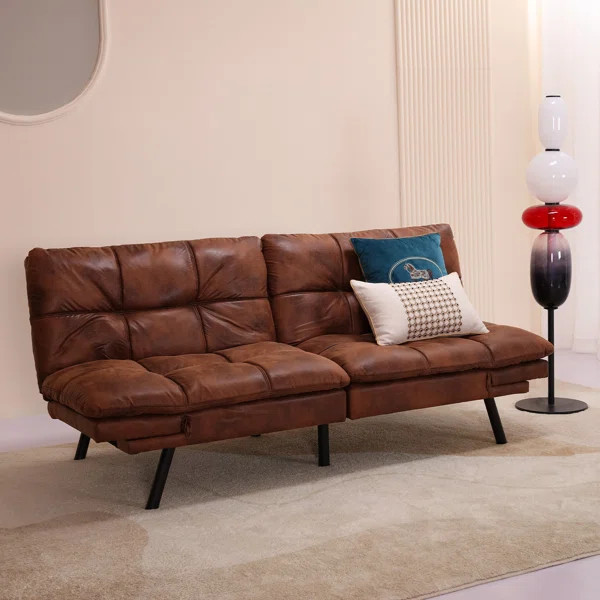 Besharat Full / Double 70.5'' Faux Leather Split Back Convertible Sofa | Wayfair North America