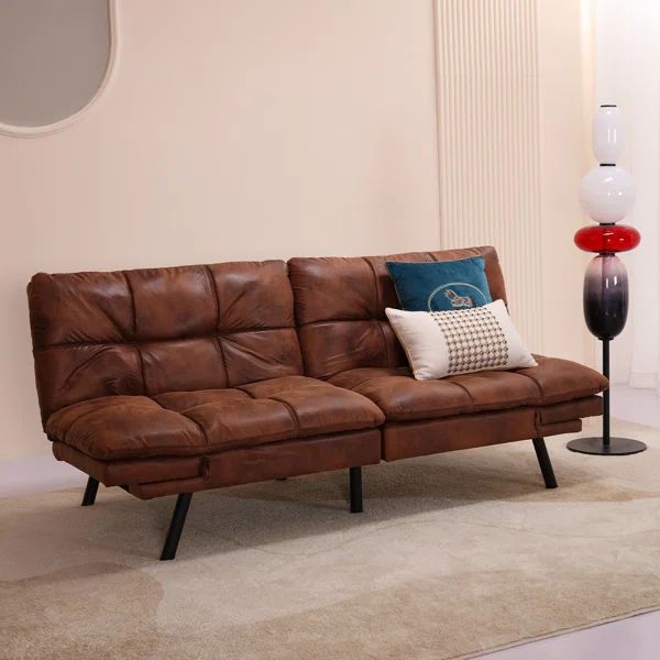 Besharat Full / Double 70.5'' Faux Leather Split Back Convertible Sofa | Wayfair North America