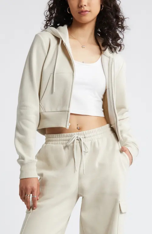 Crop Zip Fleece Hoodie | Nordstrom