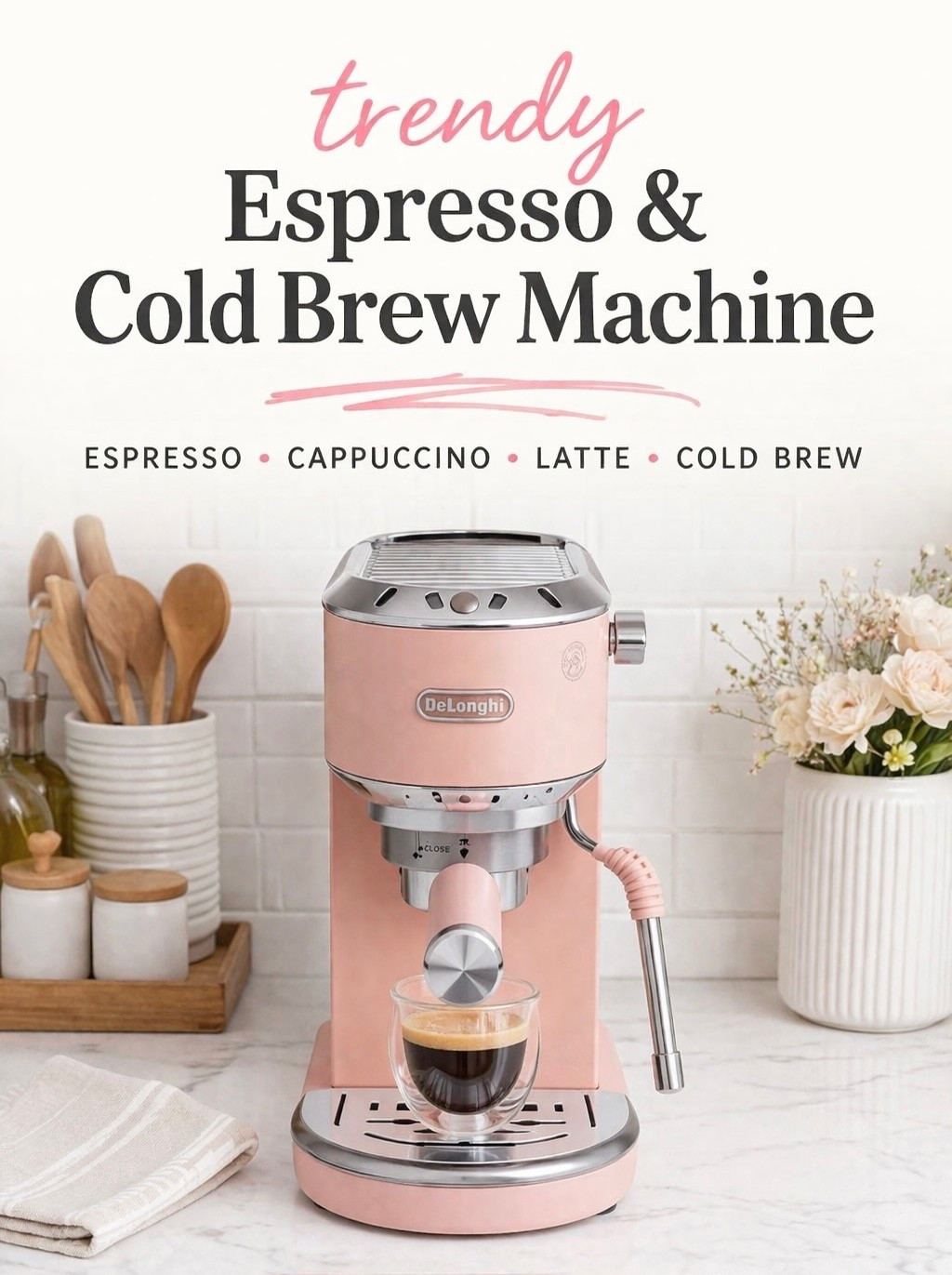Pink Trendy Espresso & Cold Brew Machine from @Target ☕️🩷

espresso machine, pink espresso machine, coffee bar essentials, home coffee station, espresso maker, cold brew maker, cappuccino machine, latte machine, coffee lover gift, kitchen aesthetic, neutral kitchen decor, pink kitchen decor, small kitchen appliances, countertop coffee setup, at home barista, iced coffee maker, hot coffee maker, coffee routine, morning coffee setup, aesthetic kitchen finds, cute kitchen appliances, modern coffee machine, compact espresso machine, everyday kitchen must haves

#LTKHome
