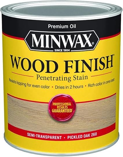 Minwax 70042444 Wood Finish Penetrating Stain, quart, Pickled Oak | Amazon (US)