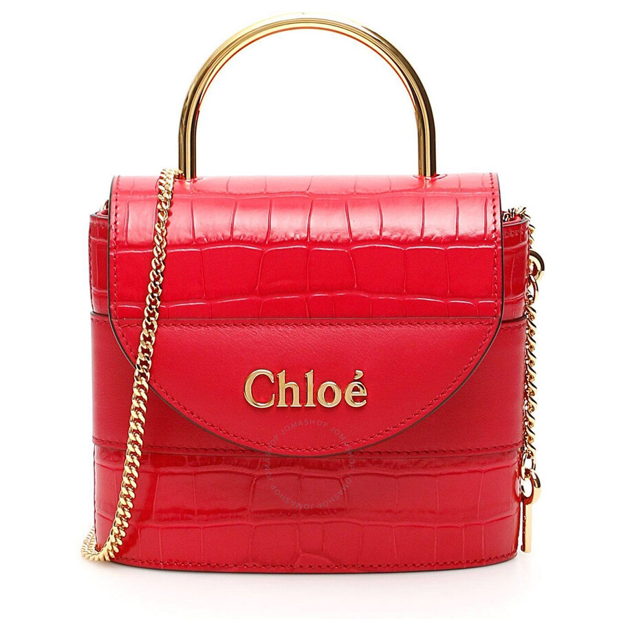 Chloe Crocodile Embossed Leather Aby Lock Crossbody Bag | Jomashop.com & JomaDeals.com
