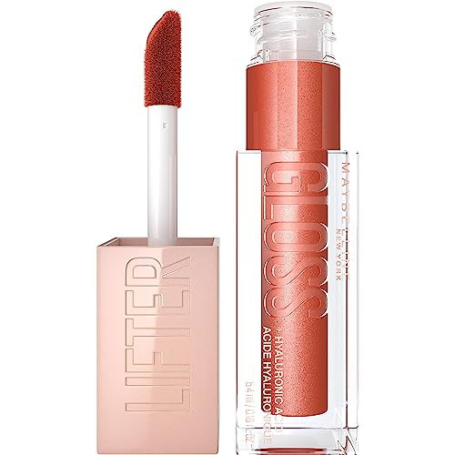 Maybelline Lifter Gloss, Hydrating Lip Gloss with Hyaluronic Acid, High Shine for Plumper Looking Lips, Sand, Rose Neutral, 0.18 Ounce | Amazon (US)