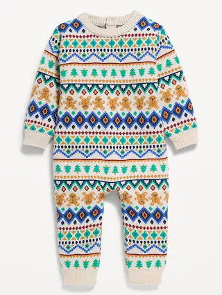 Long-Sleeve Fair Isle Sweater One-Piece for Baby | Old Navy (US)