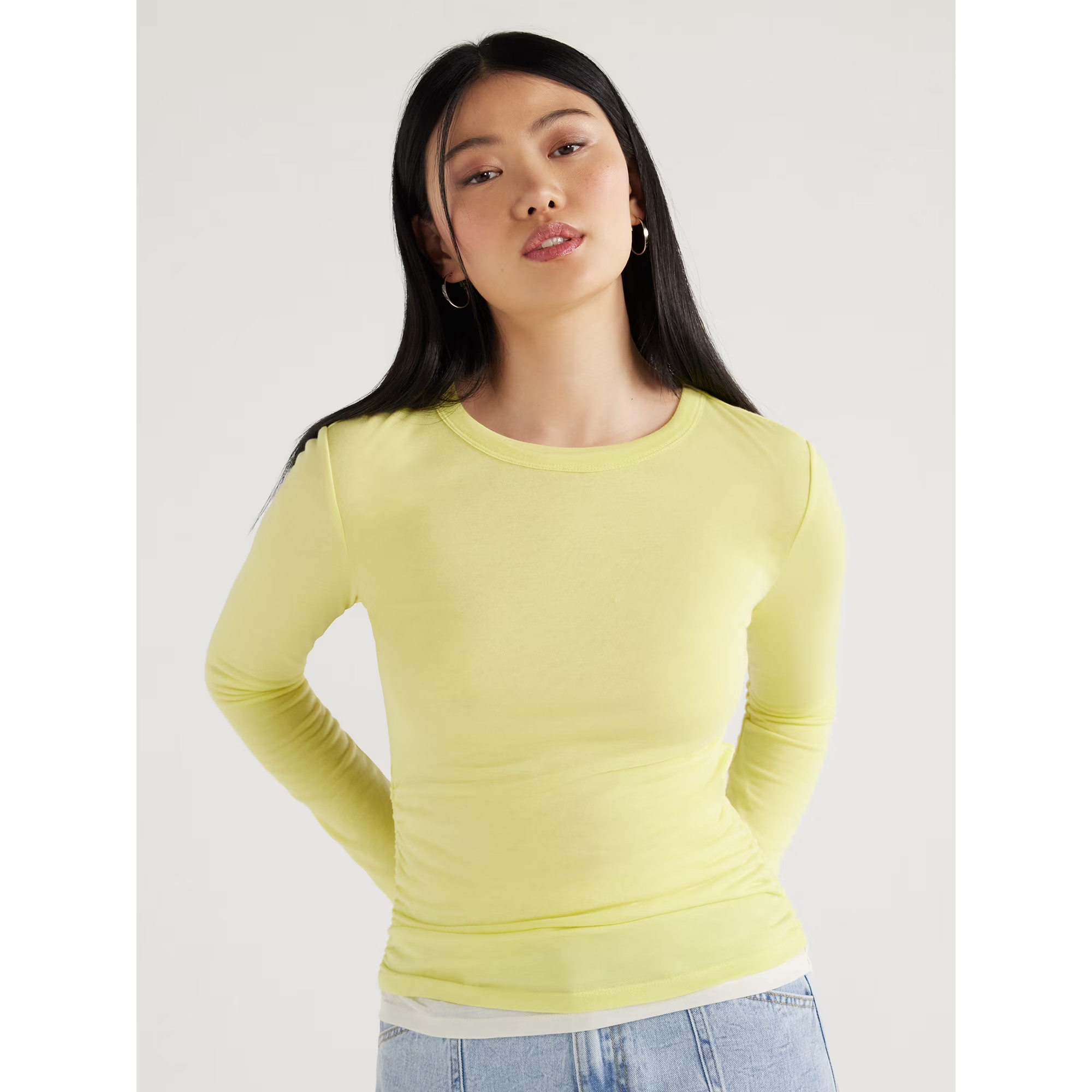 Scoop Women’s Layered Tee with Long Sleeves, Sizes XS-XXL | Walmart (US)