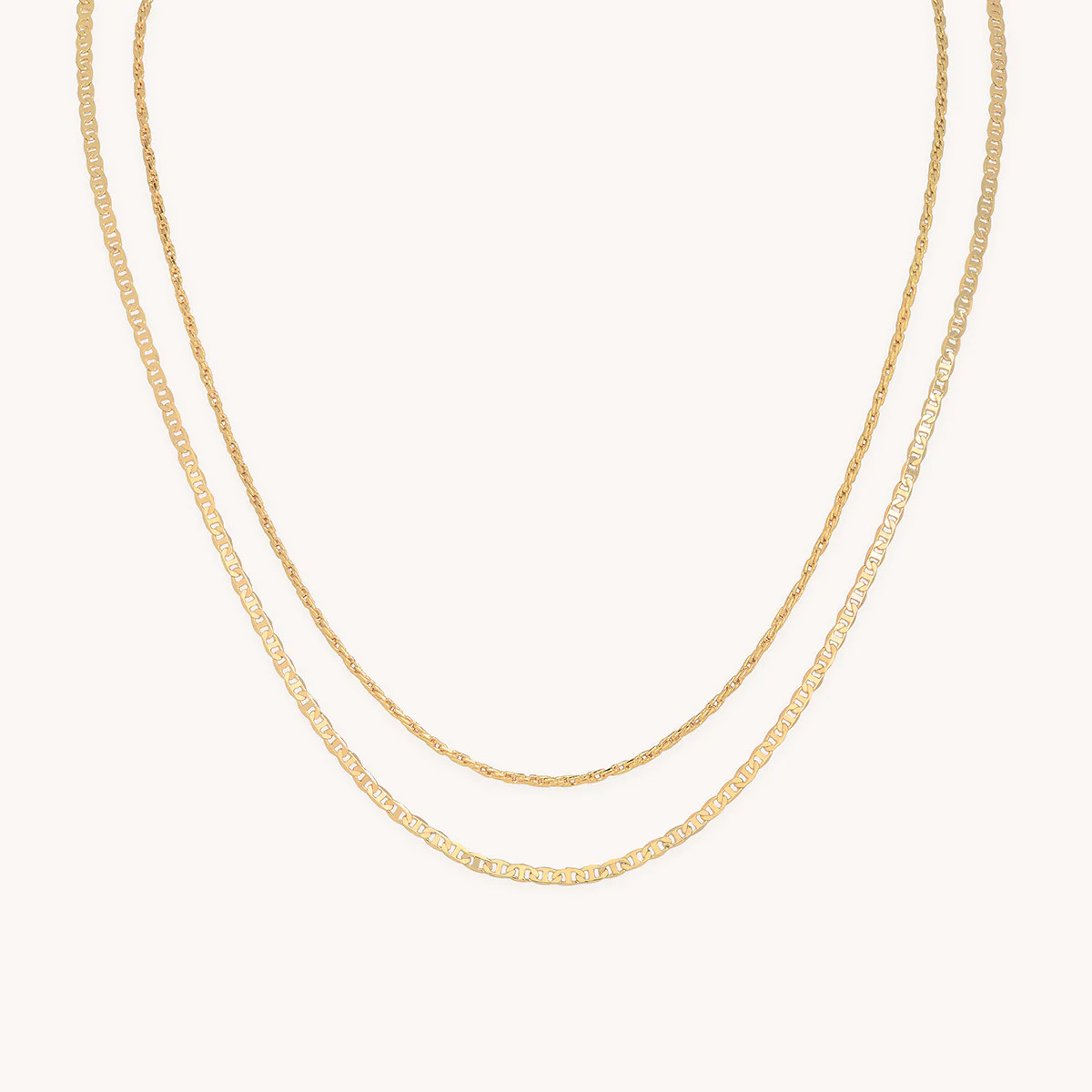 Illusion Double Chain Necklace in Gold | Astrid & Miyu UK
