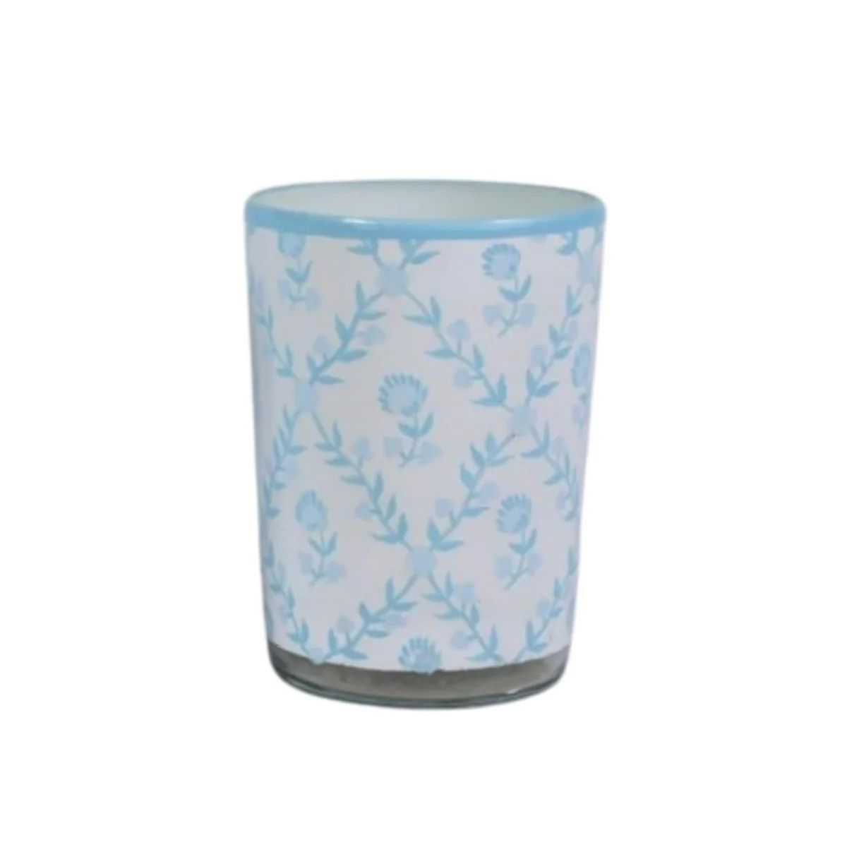 Handpainted Light Blue Roses Glass/Bud Vase | Sea Marie Designs