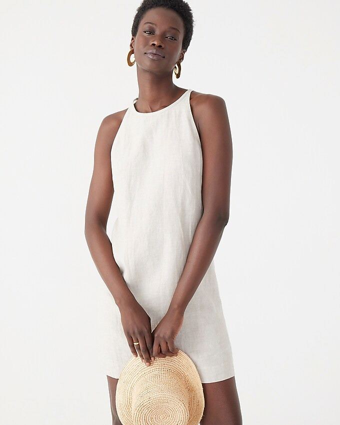 Maxine high-neck shift dress in linen | J. Crew US