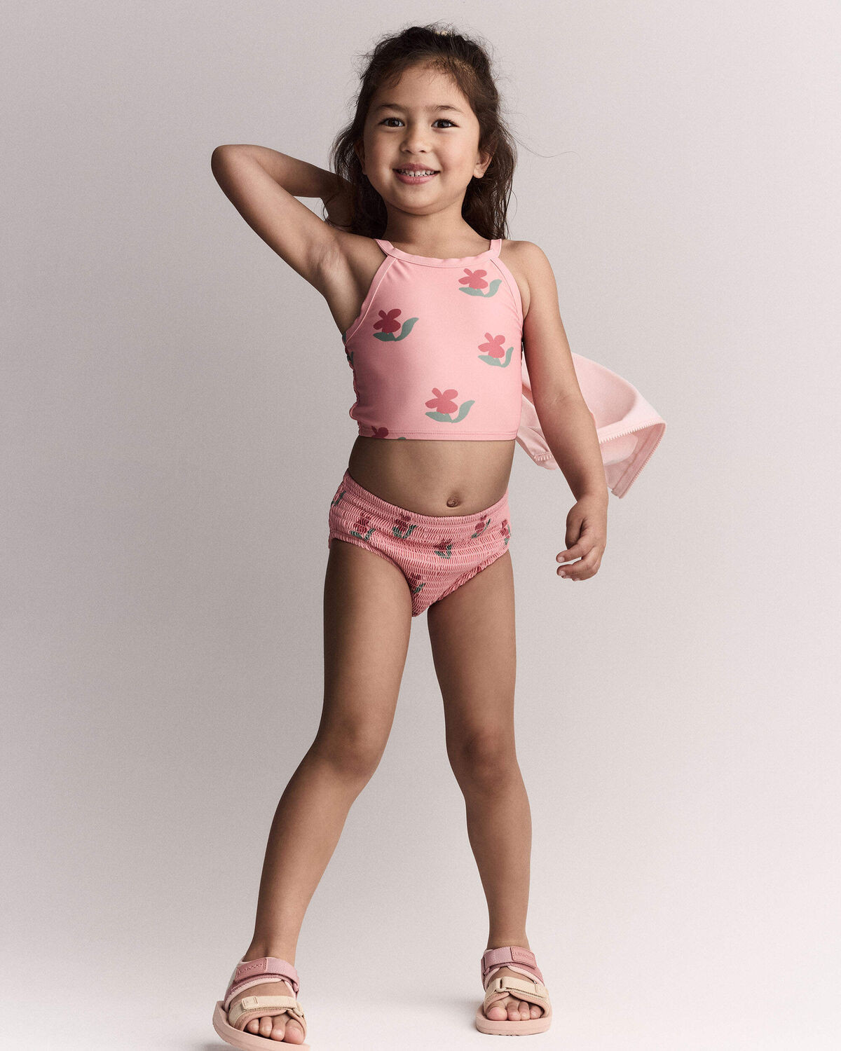 Toddler Girl Smocked Tankini in Floral Print - Pink - Otter Avenue | Carter's | Carter's Inc
