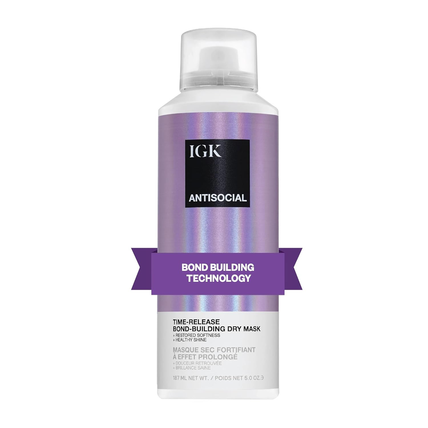 IGK ANTISOCIAL Bond-Building Dry Hair Mask | Repair + Soften + Shine | Vegan + Cruelty Free | | Amazon (US)
