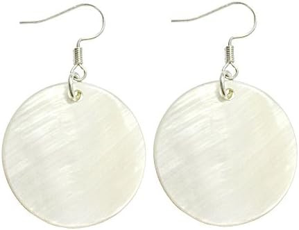 AMOR SPES Natural White Sea Shell Silver Drop Dangle Earrings Women Girl Gift Beach Jewelry (Whit... | Amazon (US)