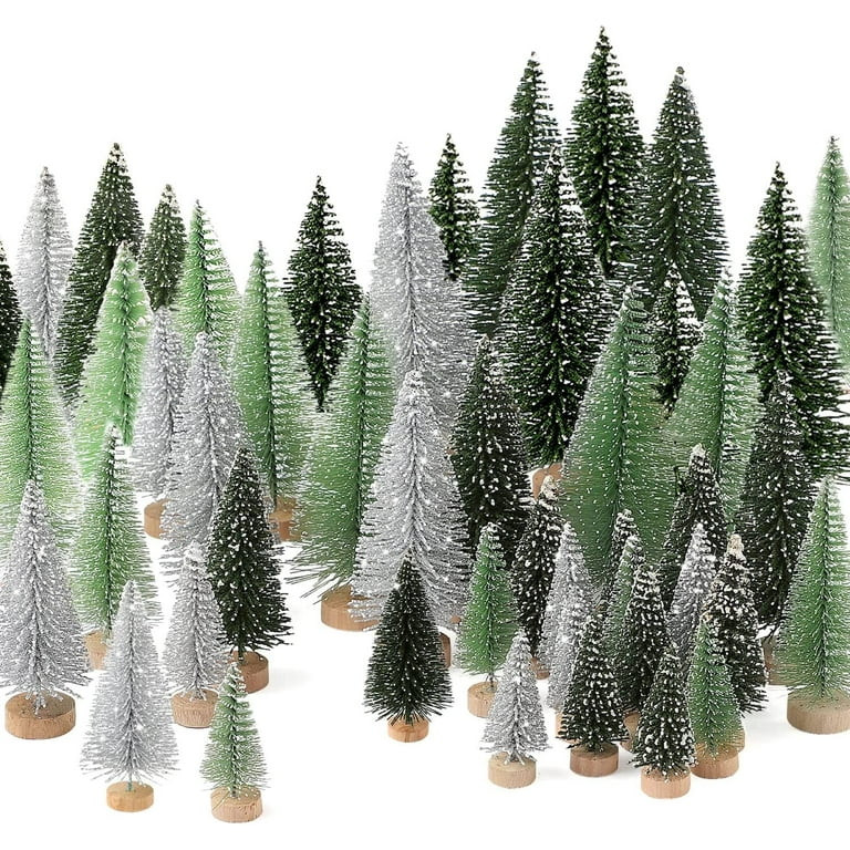 Ayieyill 30Pcs Mini Christmas Trees - Artificial Christmas Trees Bottle Brush Trees with 5 Sizes,... | Walmart (US)