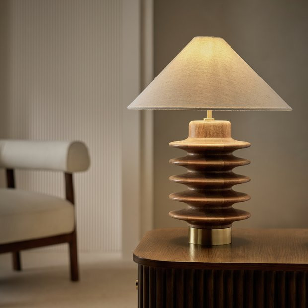 Buy Habitat Emir Totum Mango Wood Table Lamp Base Only - Natural | Table lamps | Habitat | Habitat UK