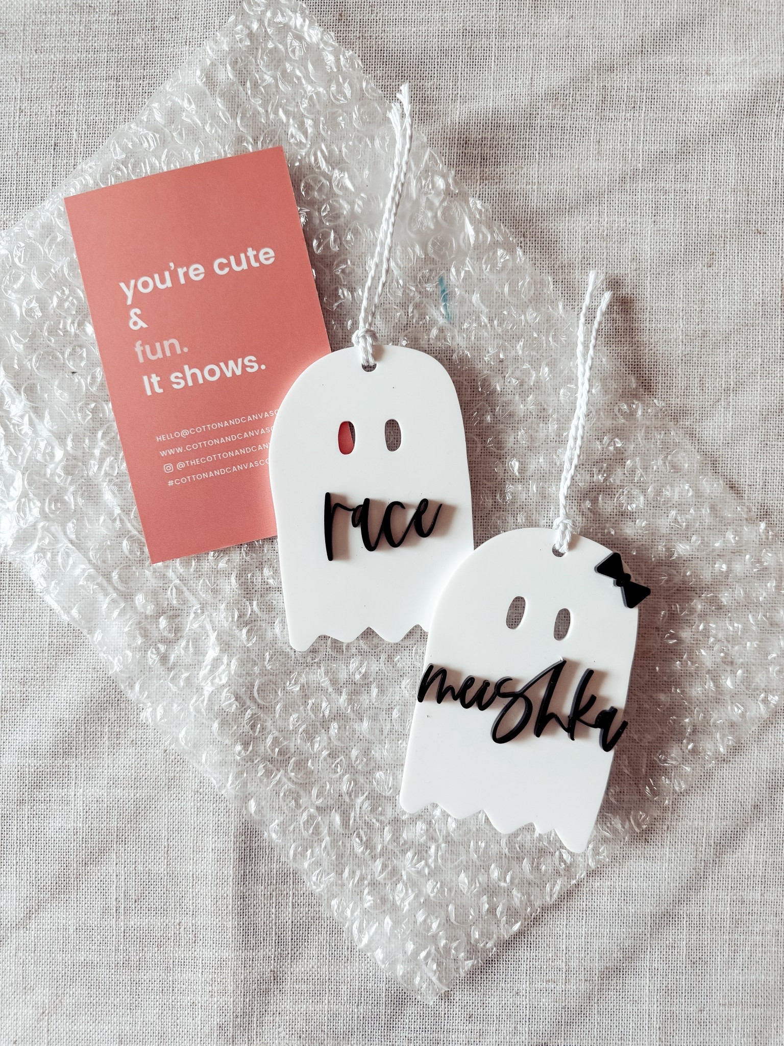 { boo basket tags ❥

• The Cotton and Canvas Co. Personalized Name Ghost Tag - White Ghost Black Letters 
 
Etsy Halloween Find . Cute Ghost Tag . Halloween Boo Basket } 

#LTKKids #LTKFamily #LTKSeasonal