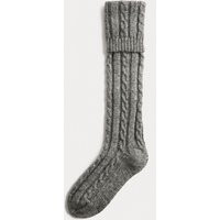 M&S Thermal Cable Knit Knee High Socks - 6-8 - Grey Marl, Grey Marl | Marks & Spencer IE