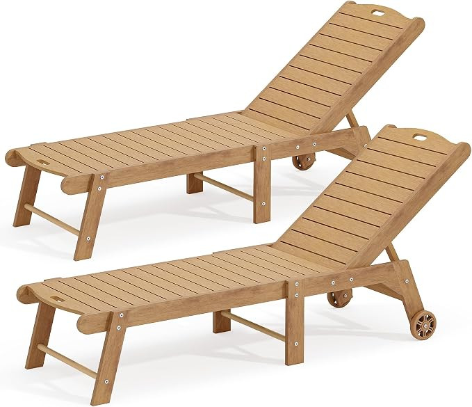 DWVO Outdoor Chaise Lounge Chairs Set of 2, Patio Lounge Chair with 5-Position Adjustable Backres... | Amazon (US)