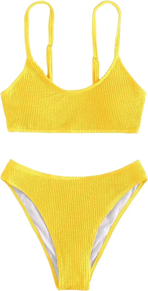 SOLY HUX Bikini Sets for Women Solid Textured Bikini