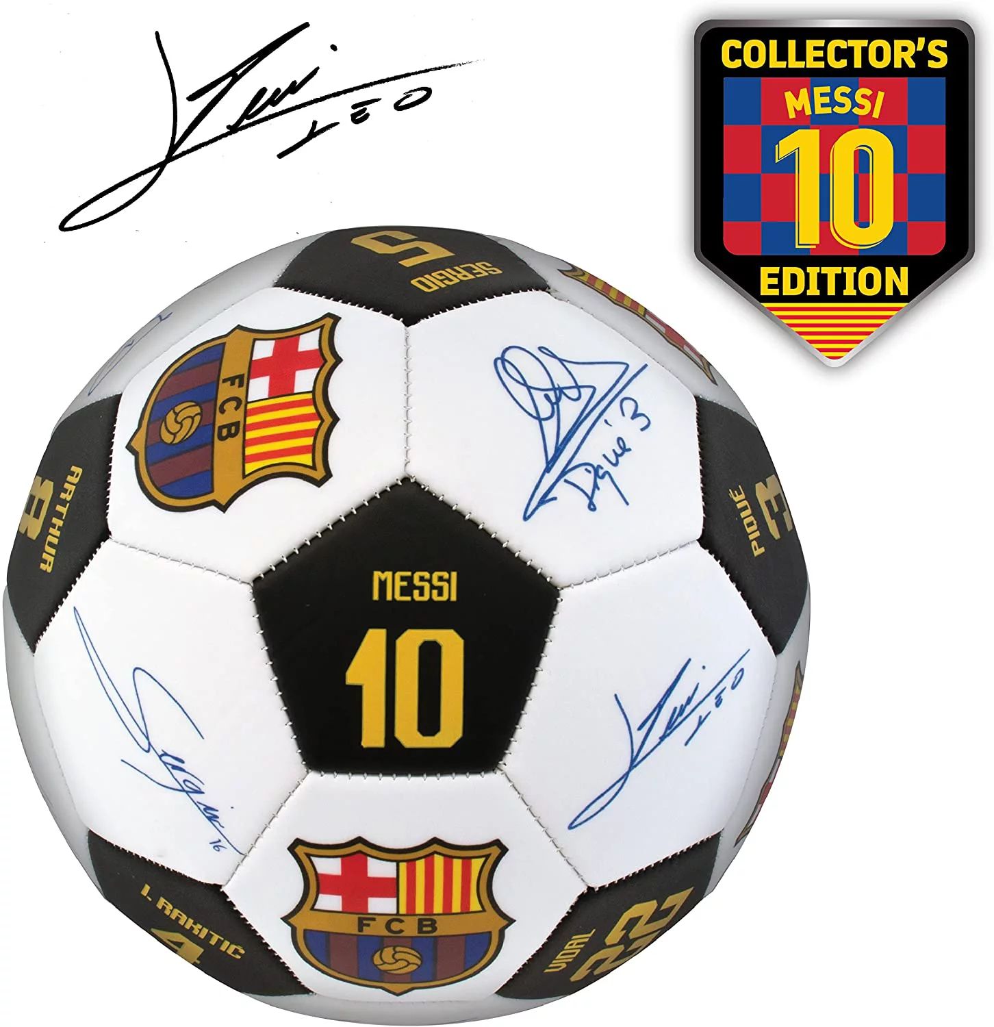 Official FC Barcelona Soccer Ball With Player Signatures, Size 5 | Walmart (US)