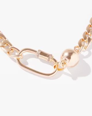 Gold Tone Carabiner Necklace | Chico's