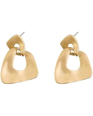 Irregular Shape Gold Earrings For Women, Gold Jewelry Birthday Gifts For Girls，Popular Trendy T... | Amazon (US)
