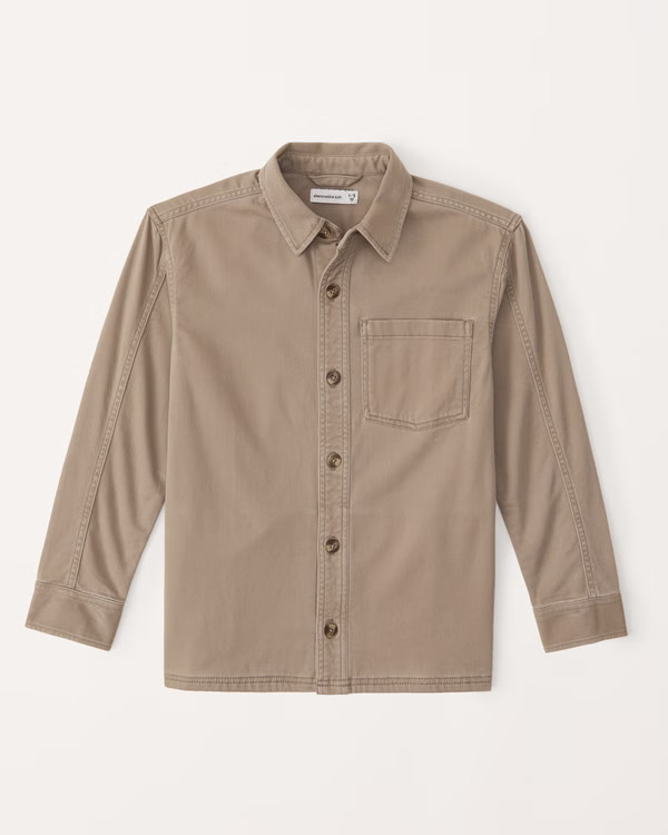 boys knit twill overshirt | boys clearance | Abercrombie.com | Abercrombie & Fitch (US)