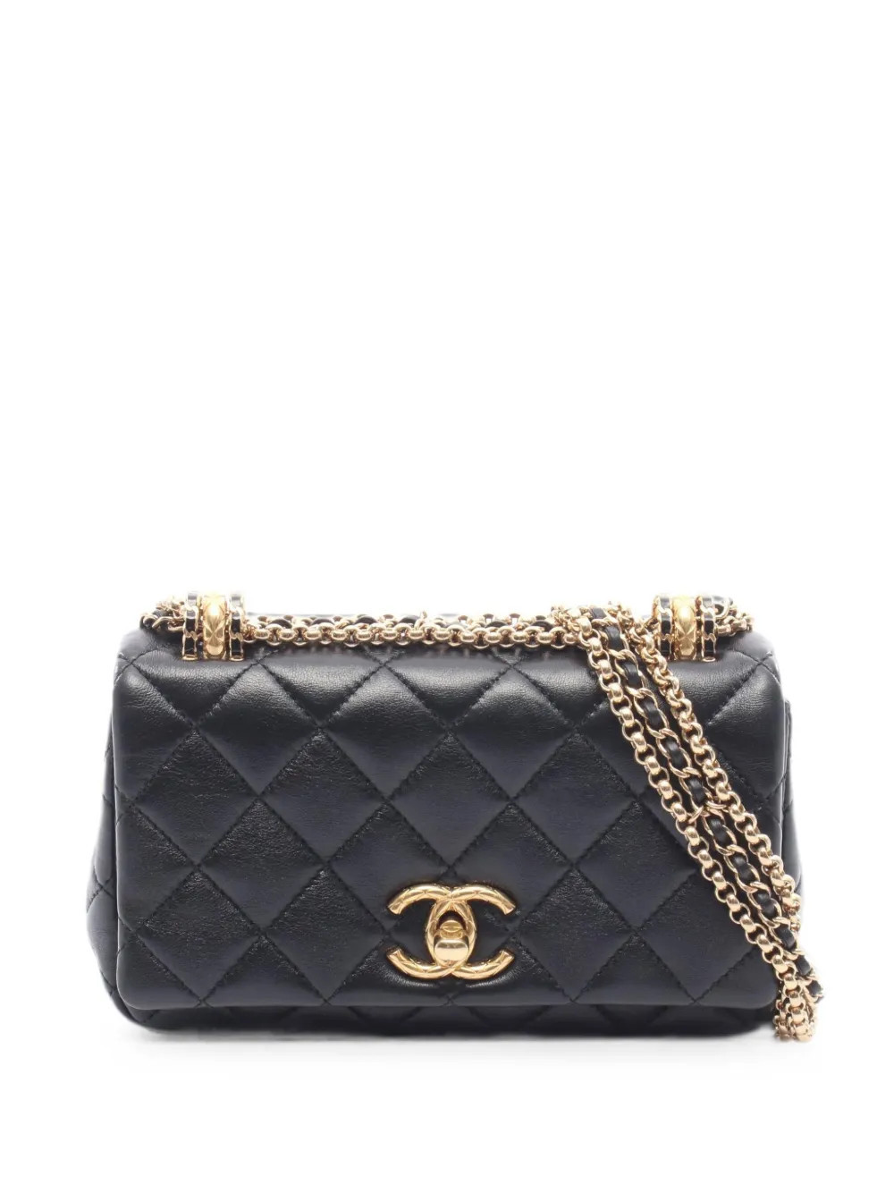 CHANEL Pre-Owned mini matelassé flap shoulder bag - Black | Farfetch Global