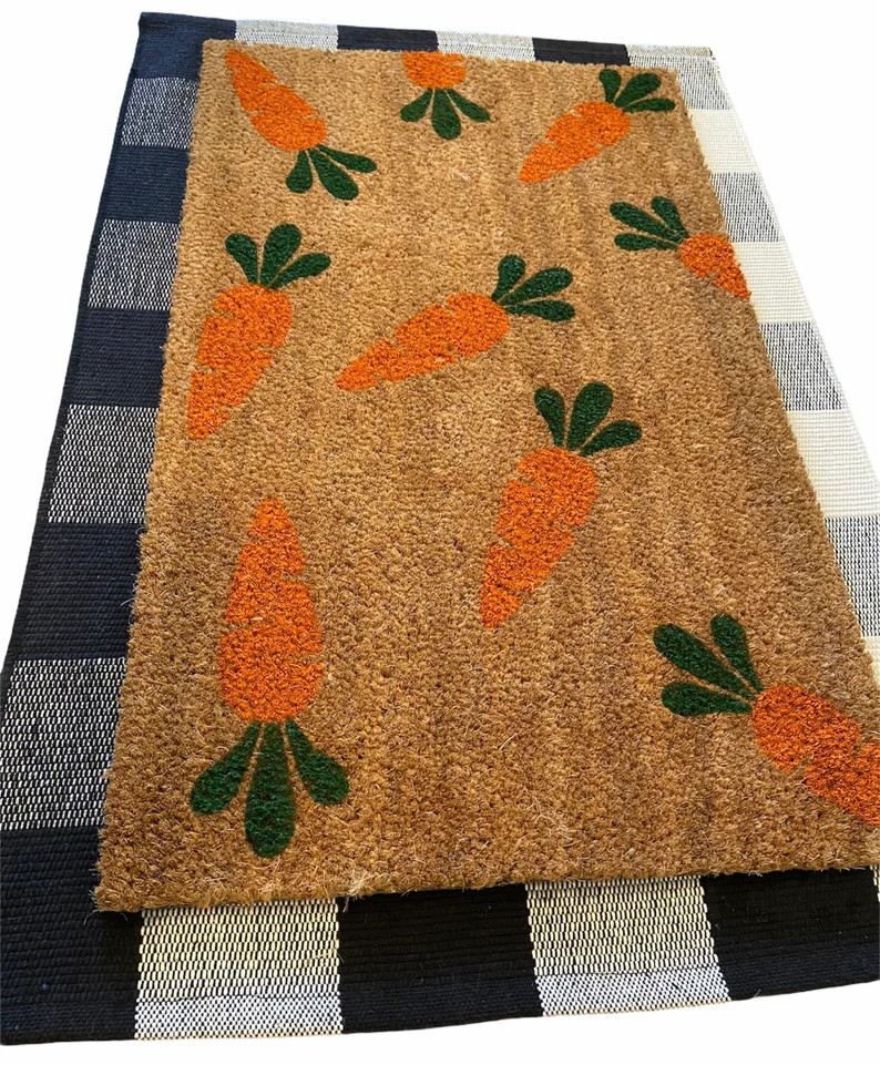 Carrots coir Easter doormat | Etsy (US)