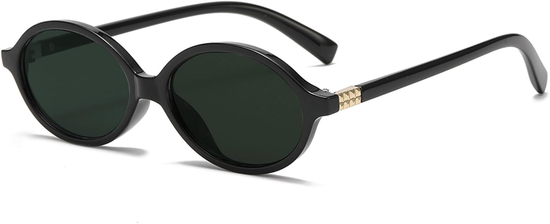 Retro Oval Sunglasses for Women Men Trendy Round Tortoise Sun Glasses 90s Vintage Shades | Amazon (US)