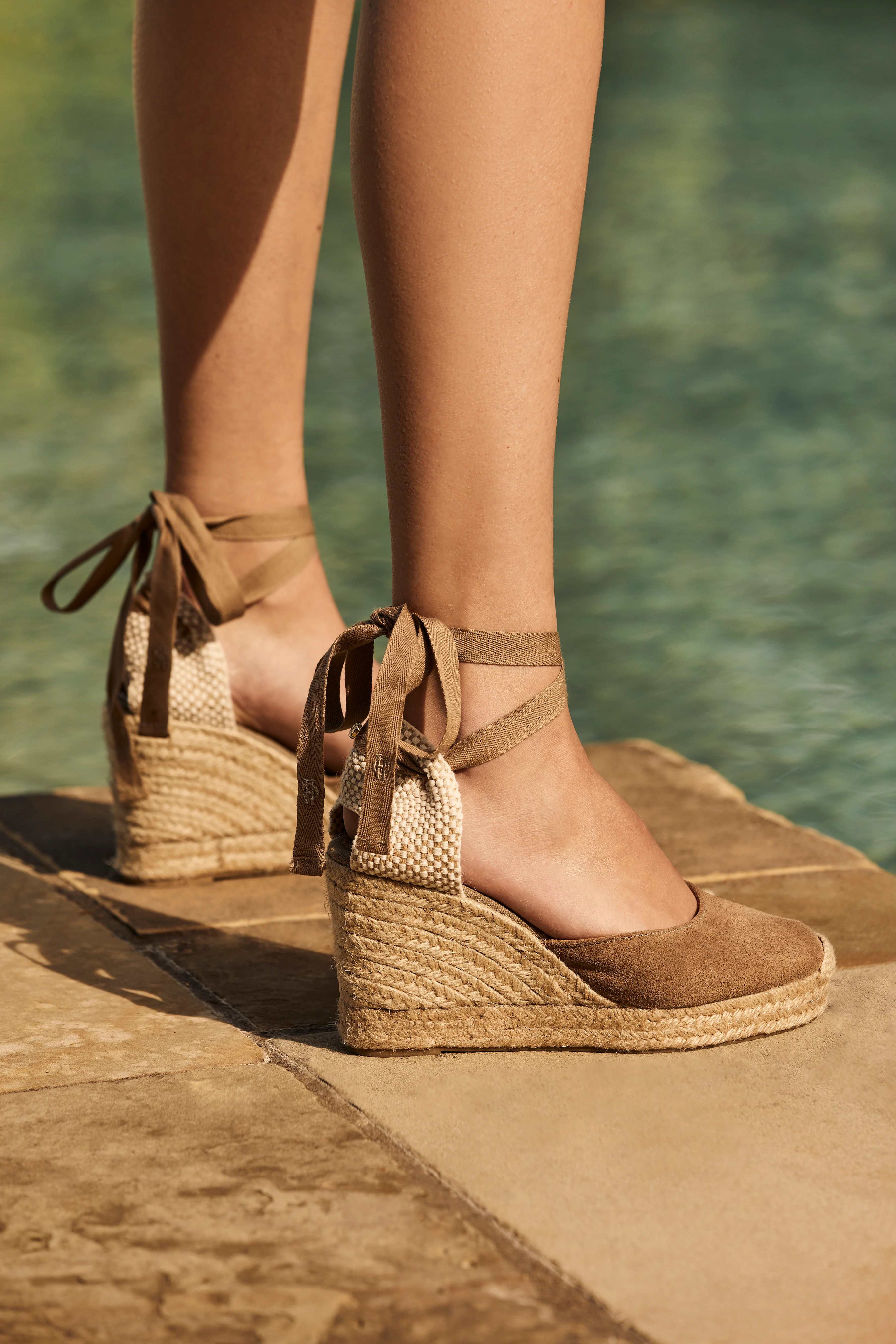 Seville Wedge Sandal (Taupe) | Holland Cooper