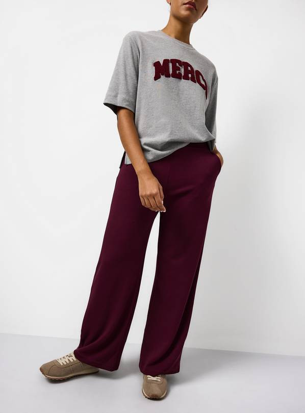 Burgundy Scuba Co-ord Elevated Joggers S | Tu Clothing