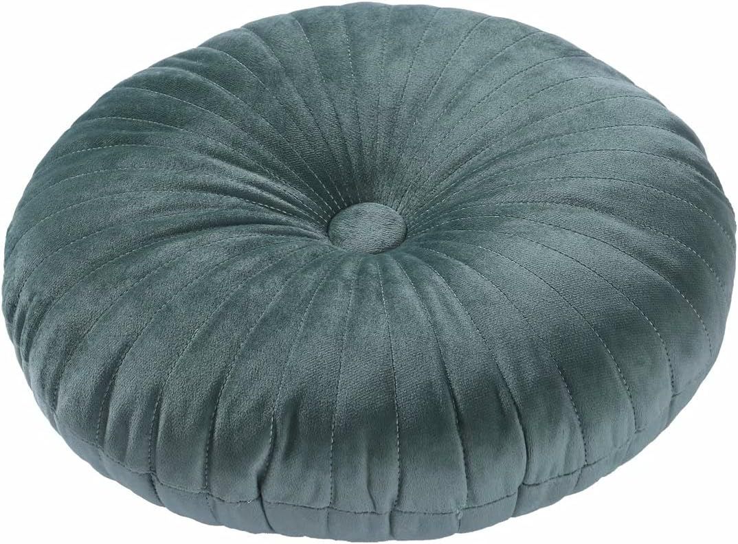 Round Pillow Cushion for Couch Velvet Decorative Small Throw Pillow Solid Color for Living Room B... | Amazon (US)