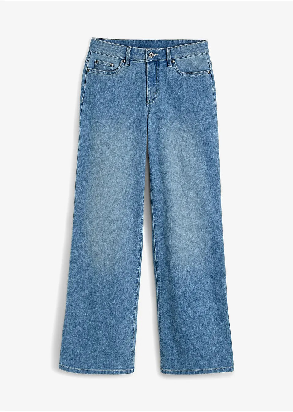 Jeans wide leg elasticizzati, vita media, Regular | Bonprix IT