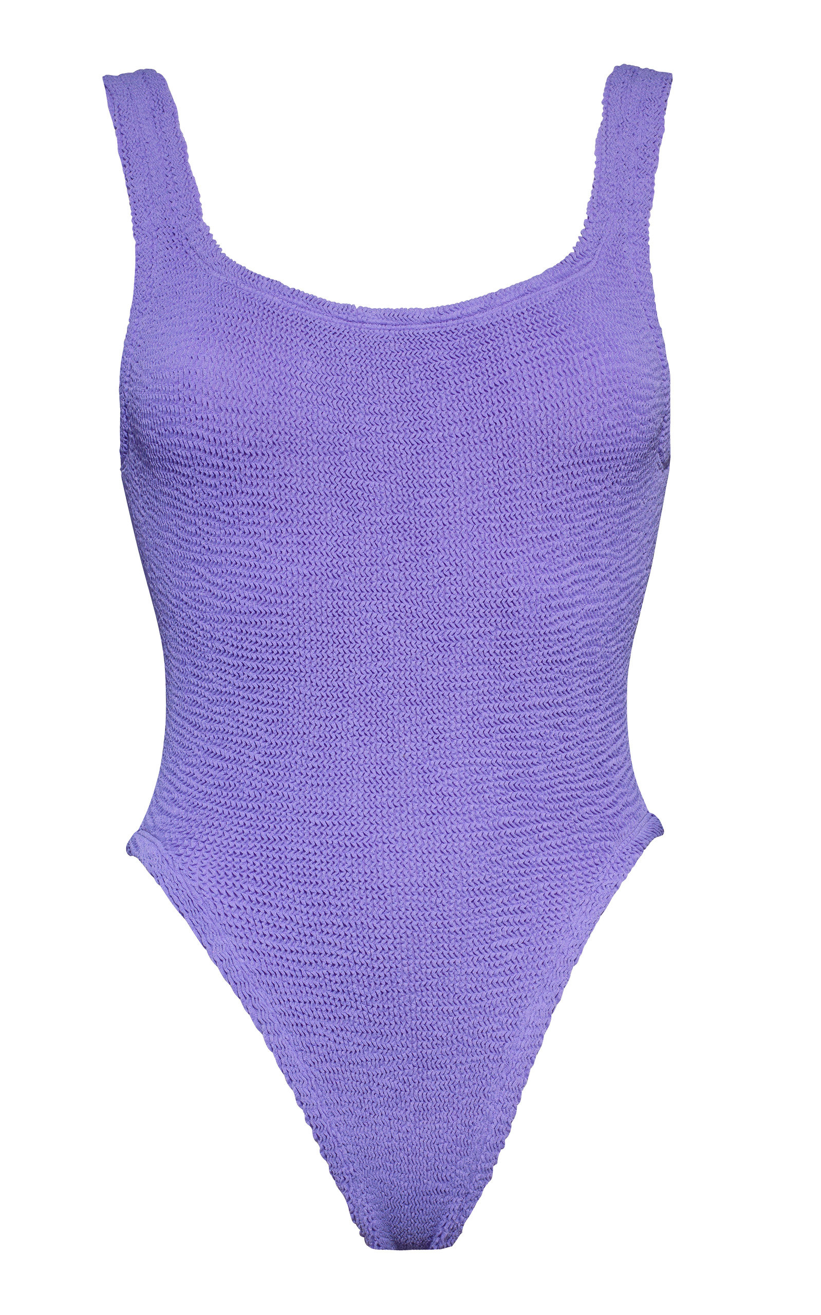 Hunza G - Women's Square-Neck Seersucker One-Piece Swimsuit - Purple - OS - Moda Operandi | Moda Operandi (Global)