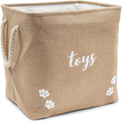 Juvale Pet Toy Storage Basket with Handles, Foldable Jute Bin (15 x 12 x 14 Inches) | Target