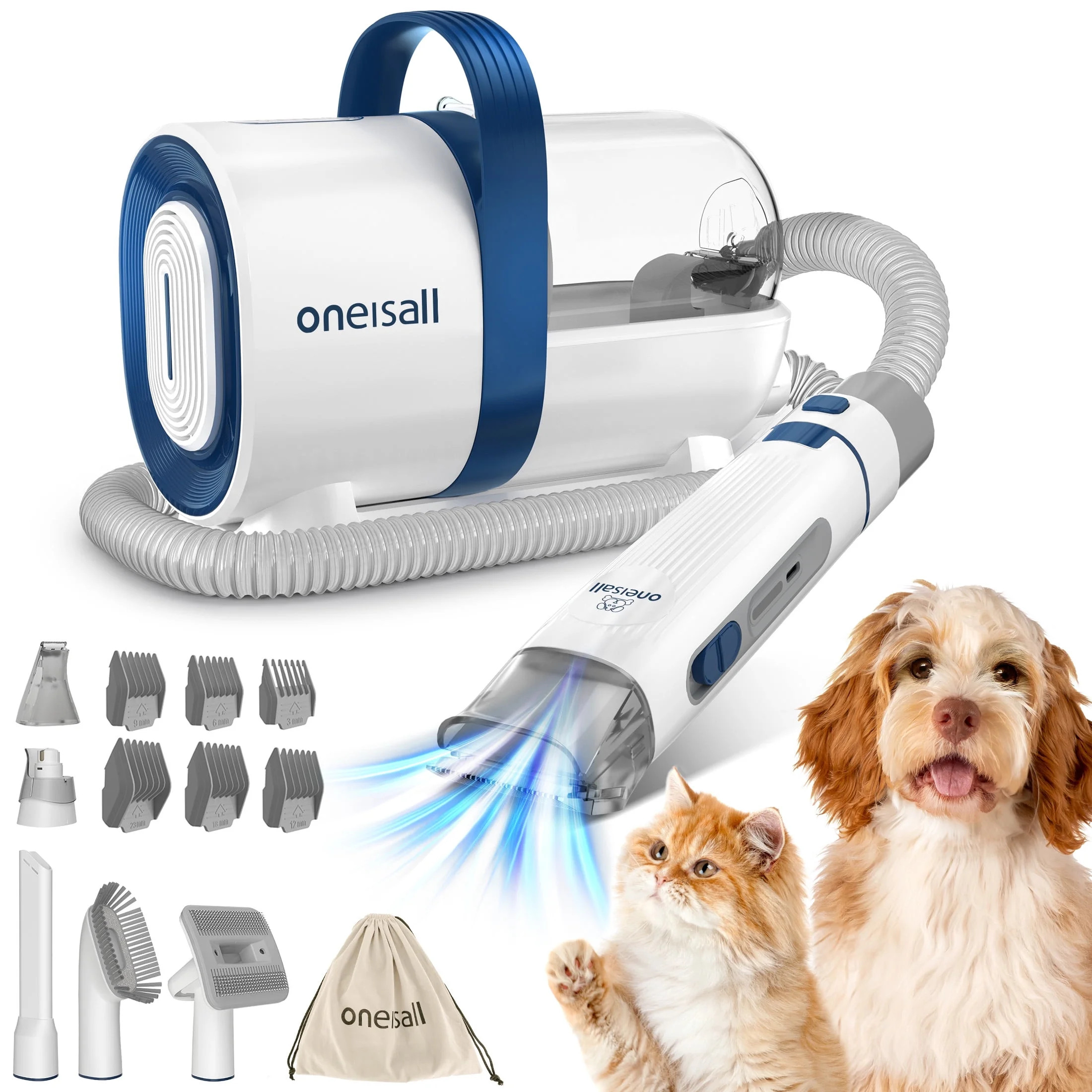 Oneisall LM3 Dog Grooming Vacuum, 8-in-1 Dog Grooming Kit, 11000Pa Super Suction Dog Hair Vacuum ... | Walmart (US)