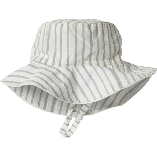 Pehr | Stripes Away Bucket Hat, Sea | Organic Cotton (Blue, Size 6-12M) | Maisonette | Maisonette