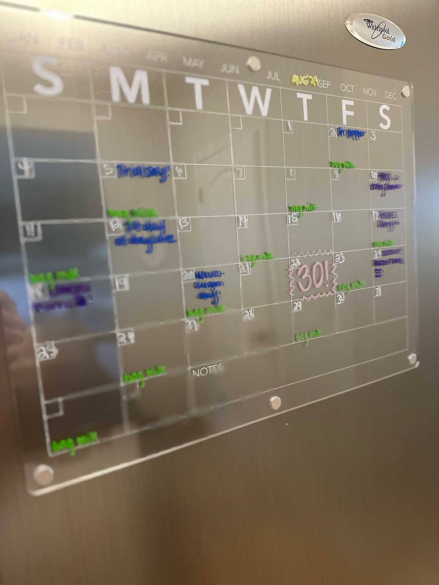 I hate clutter or anything on the fridge but this sleek calendar helps us stay organized and still looks so clean! 

#LTKHome #LTKFamily